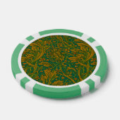 William Morris Arcadia Floral Pattern Green Golden Pokerchips (Einzeln)