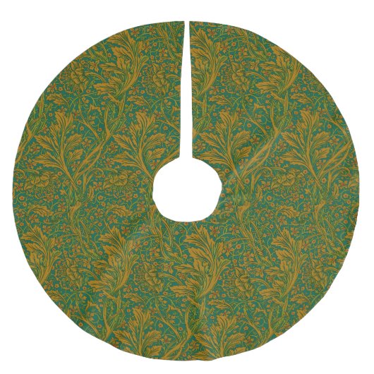 William Morris Arcadia Floral Pattern Green Golden Polyester Weihnachtsbaumdecke (Vorderseite)