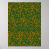 William Morris Arcadia Floral Pattern Green Golden Poster (Vorne)