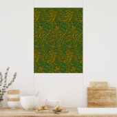 William Morris Arcadia Floral Pattern Green Golden Poster (Küche)