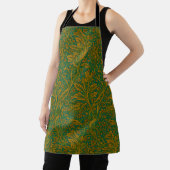 William Morris Arcadia Floral Pattern Green Golden Schürze (InSitu)