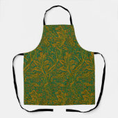 William Morris Arcadia Floral Pattern Green Golden Schürze (Vorderseite)