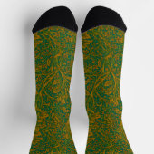 William Morris Arcadia Floral Pattern Green Golden Socken (Oben)