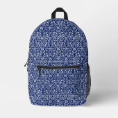 William Morris Art Blue Backpack Bedruckter Rucksack (Vorderseite)