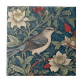 William Morris Art Lockingbird Bird Blüte Fliese (Vorderseite)