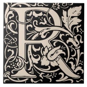 William Morris Art Nouveau Alphabet Blatt Buchstab Fliese