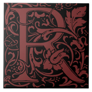 William Morris Art Nouveau Alphabet Blatt Buchstab Fliese