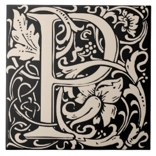 William Morris Art Nouveau Alphabet Blatt Buchstab Fliese