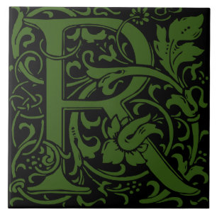 William Morris Art Nouveau Alphabet Blatt Buchstab Fliese