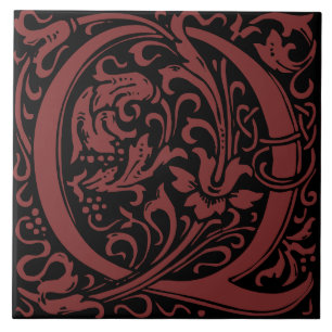 William Morris Art Nouveau Alphabet Leaf Brief Q Fliese