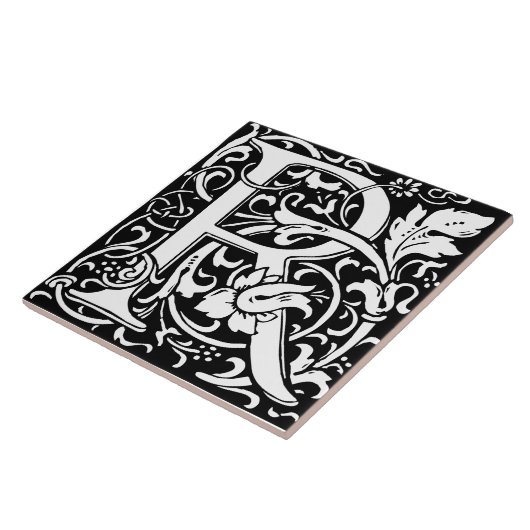 William Morris Art Nouveau Alphabet Leaf Letter R Fliese (Seite)