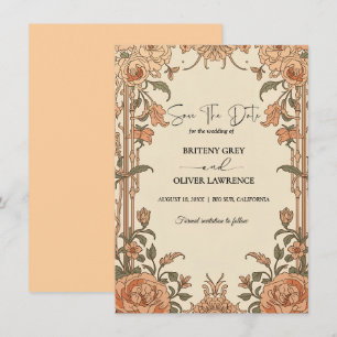 William Morris Art Nouveau antike Florale Hochzeit Save The Date