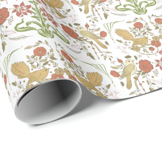 William Morris Art Nouveau Art Wrapping Paper Geschenkpapier (Rolleneckpunkt)