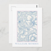 William Morris - Art Nouveau Blue Acanthus Postkarte (Vorne/Hinten)
