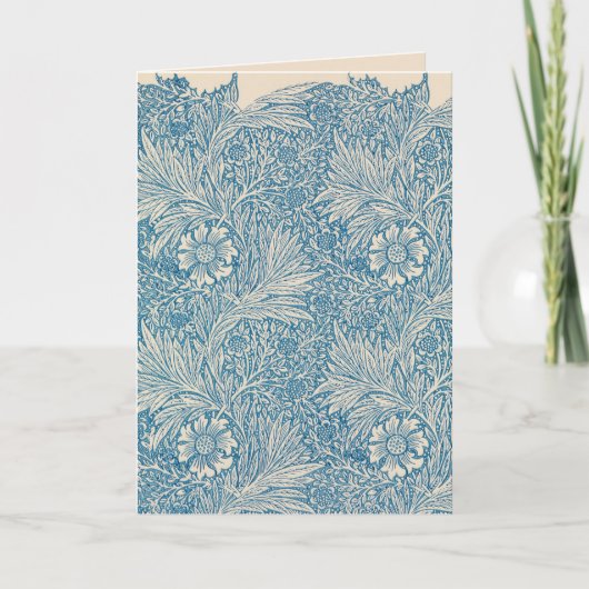 William Morris - Art Nouveau Blue Marigold Karte (Vorderseite)