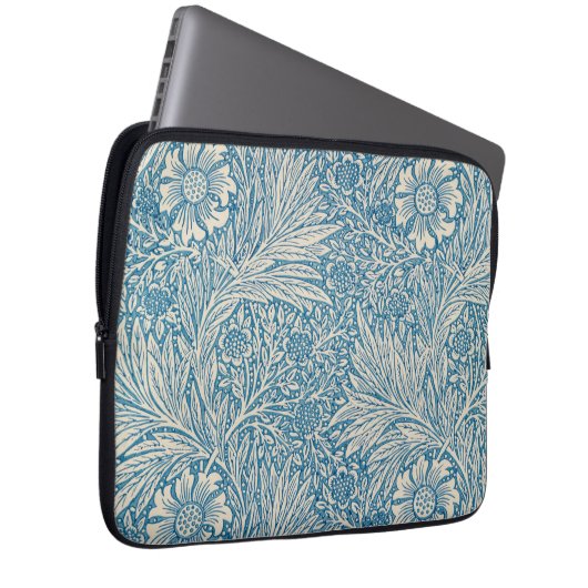 William Morris - Art Nouveau Blue Marigold Laptopschutzhülle (Vorne Rechts)