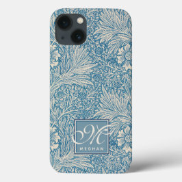 William Morris, Art Nouveau Blue Marigold Monogram Case-Mate iPhone Hülle