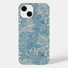 William Morris, Art Nouveau Blue Marigold Monogram Case-Mate iPhone 14 Hülle