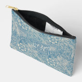 William Morris, Art Nouveau Blue Marigold Monogram Zubehörtasche (Offen)