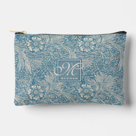 William Morris, Art Nouveau Blue Marigold Monogram Zubehörtasche