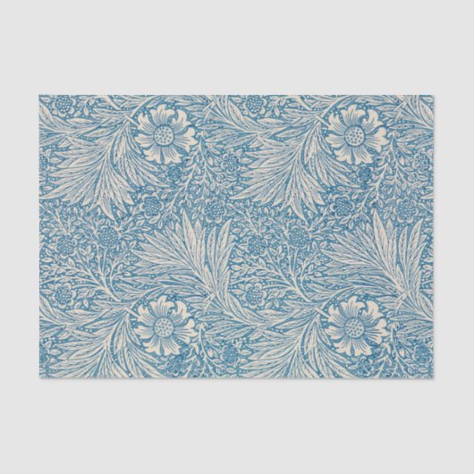 William Morris - Art Nouveau Blue Marigold Seidenpapier (Vorderseite)