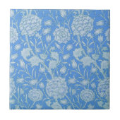 William Morris - Art Nouveau Blue Wild Tulips Fliese (Vorderseite)