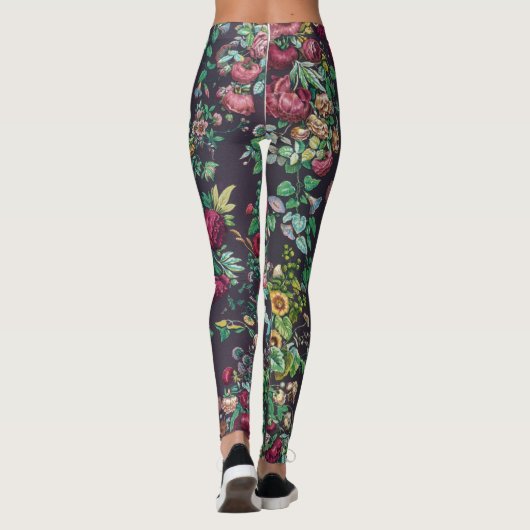 William Morris Art Nouveau Calico Chintz Pattern Leggings (Rückseite)