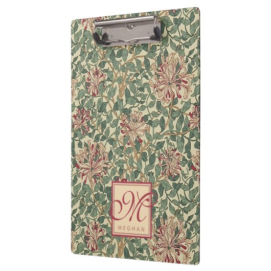 William Morris - Art Nouveau Honeysuckle & Blätter Klemmbrett (Links)