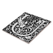 William Morris Art Nouveau Initial Floral Letter U Fliese (Seite)