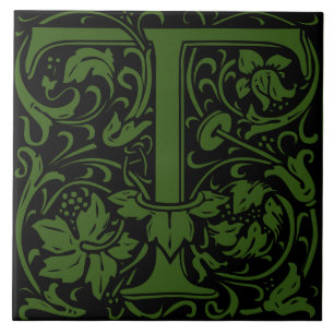William Morris Art Nouveau Initial Reben Brief T Fliese