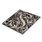 William Morris Art Nouveau Initial Vines Letter S Fliese (Seite)