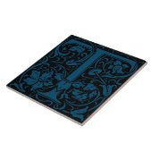 William Morris Art Nouveau Initial Vines Letter T Fliese (Seite)
