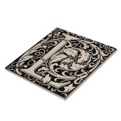 William Morris Art Nouveau Mit Monogramm Letter L Fliese (Seite)