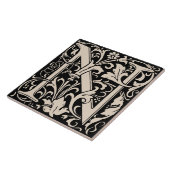 William Morris Art Nouveau Mit Monogramm Letter N Fliese (Seite)