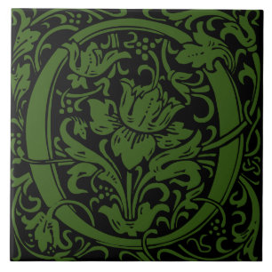 William Morris Art Nouveau Mit Monogramm Letter O Fliese