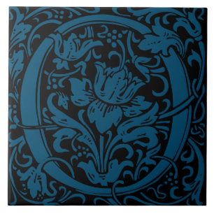 William Morris Art Nouveau Mit Monogramm Letter O Fliese