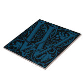 William Morris Art Nouveau Mit Monogramm Letter W Fliese (Seite)