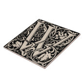 William Morris Art Nouveau Mit Monogramm Letter W Fliese (Seite)