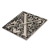 William Morris Art Nouveau Mit Monogramm Letter X Fliese (Seite)