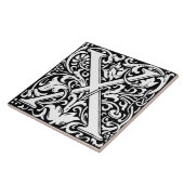 William Morris Art Nouveau Mit Monogramm Letter X Fliese (Seite)
