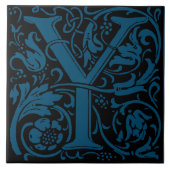 William Morris Art Nouveau Mit Monogramm Letter Y Fliese (Vorderseite)