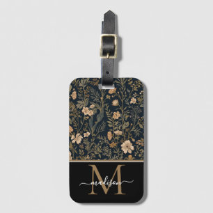 William Morris Art Nouveau Monogramm floral Gepäckanhänger