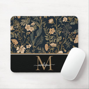William Morris Art Nouveau Monogramm floral Mousepad