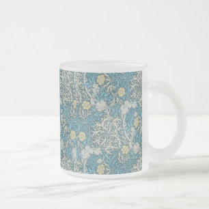 William Morris, Art Nouveau-Muster, Seetang, blau, Mattglastasse