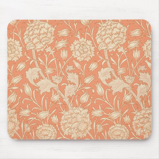 William Morris - Art Nouveau Orange Wild Tulips Mousepad (Vorne)