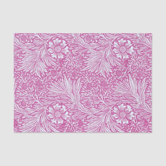 William Morris - Art Nouveau Pink Marigold Seidenpapier (Vorderseite)