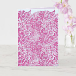 William Morris - Art Nouveau Pink Tagetis Karte