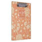 William Morris - Art Nouveau Wild Tulips Monogram Klemmbrett (Rechts)