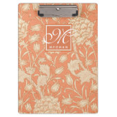William Morris - Art Nouveau Wild Tulips Monogram Klemmbrett (Vorderseite)