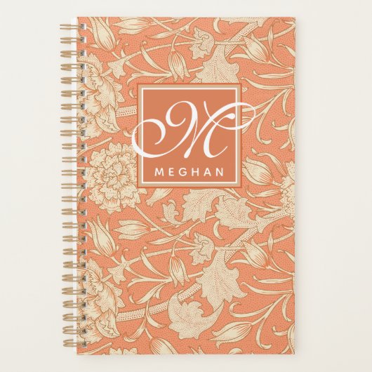 William Morris - Art Nouveau Wild Tulips Monogram Planer (Vorderseite)